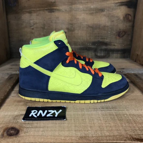nike dunk high yellow blue
